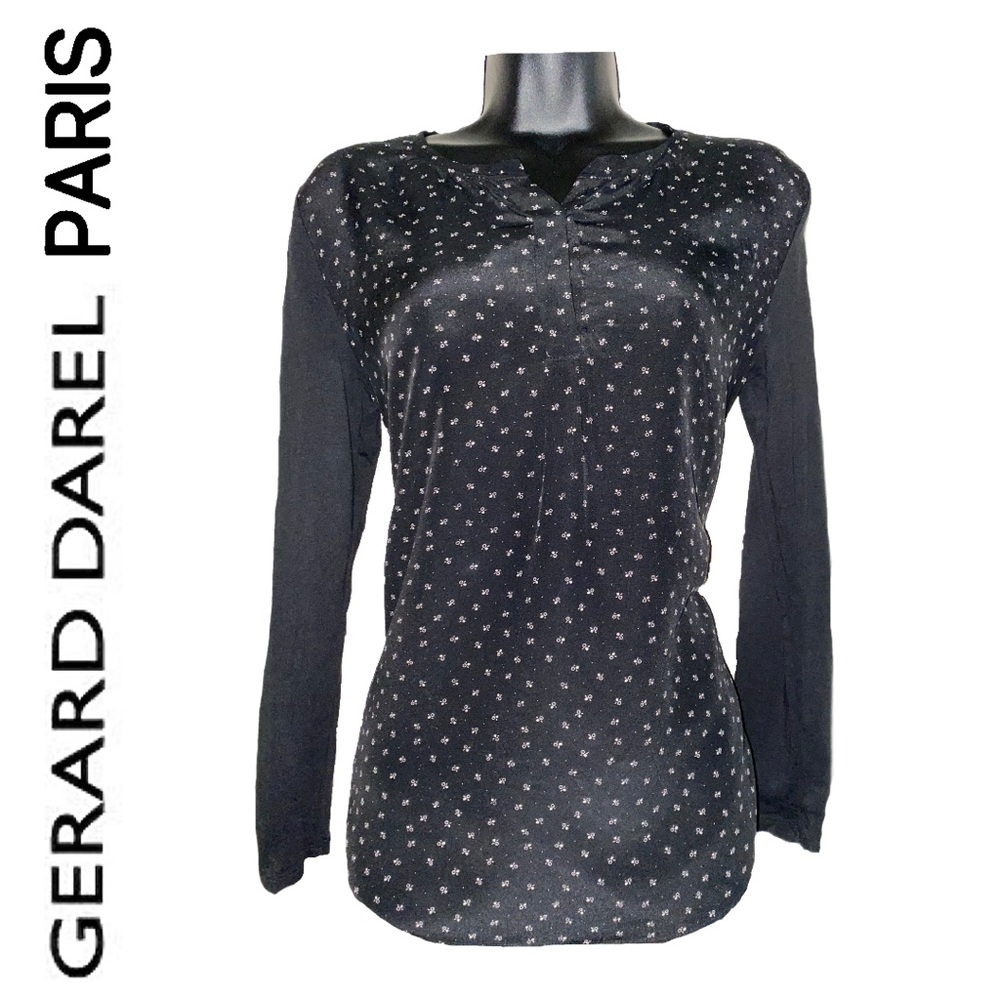 Gerard Darel Paris Longsleeve Silk Front Blouse Size 1
